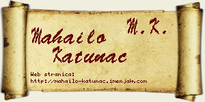 Mahailo Katunac vizit kartica